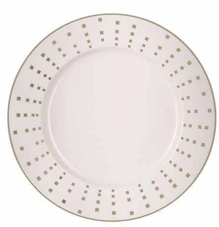 ASSIETTE PLATE SATINIQUE DÉCORATION GRIS 21 CM