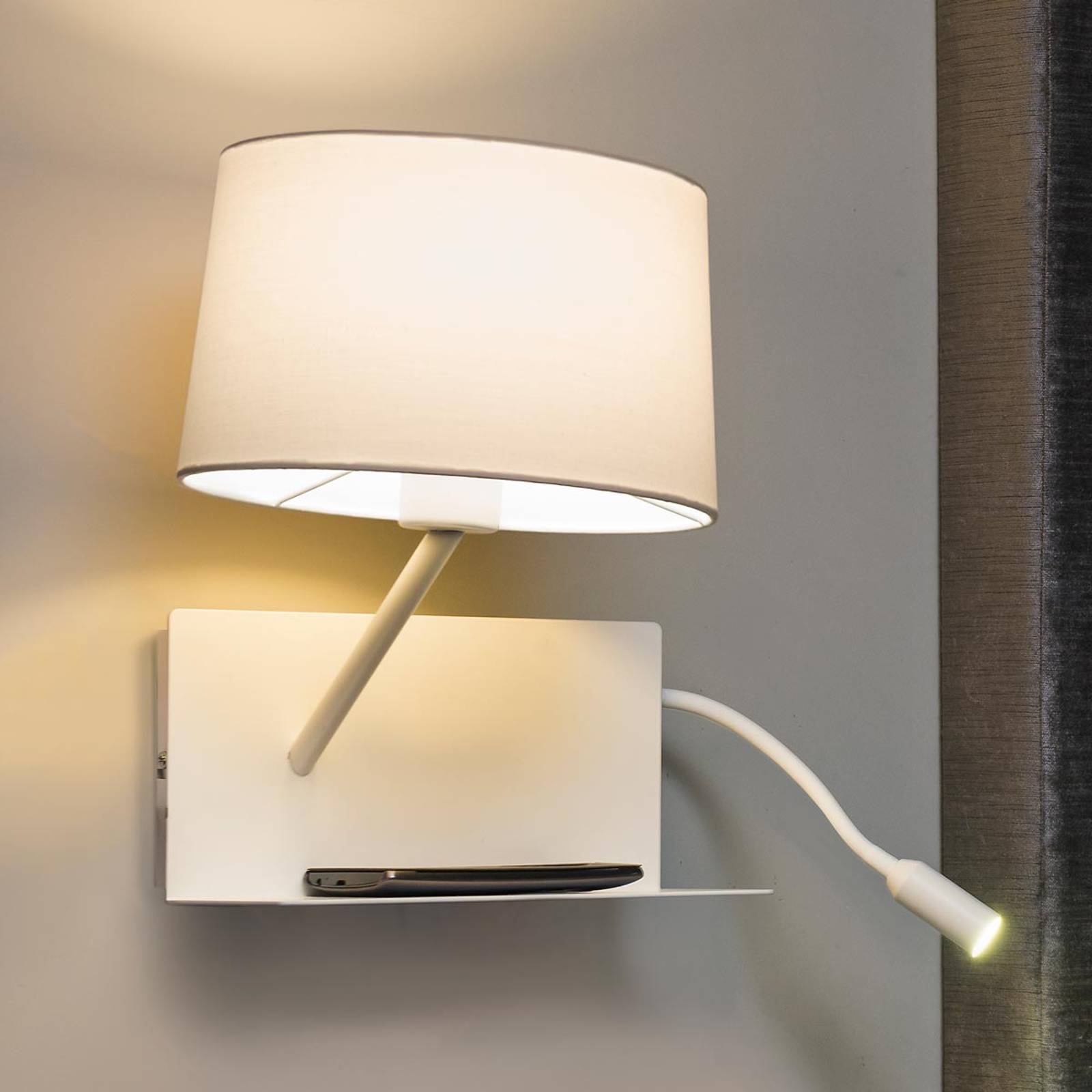 FARO BARCELONA AVEC BRAS DE LECTURE LED - APPLIQUE MURALE FONCTIONNELLE HANDY
