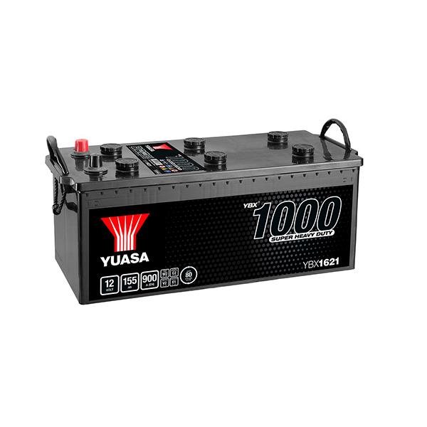 Batterie de démarrage camion Yuasa YBX1621 - 12V 155Ah 900A - Borne positive à gauche - Plomb Calcium_0
