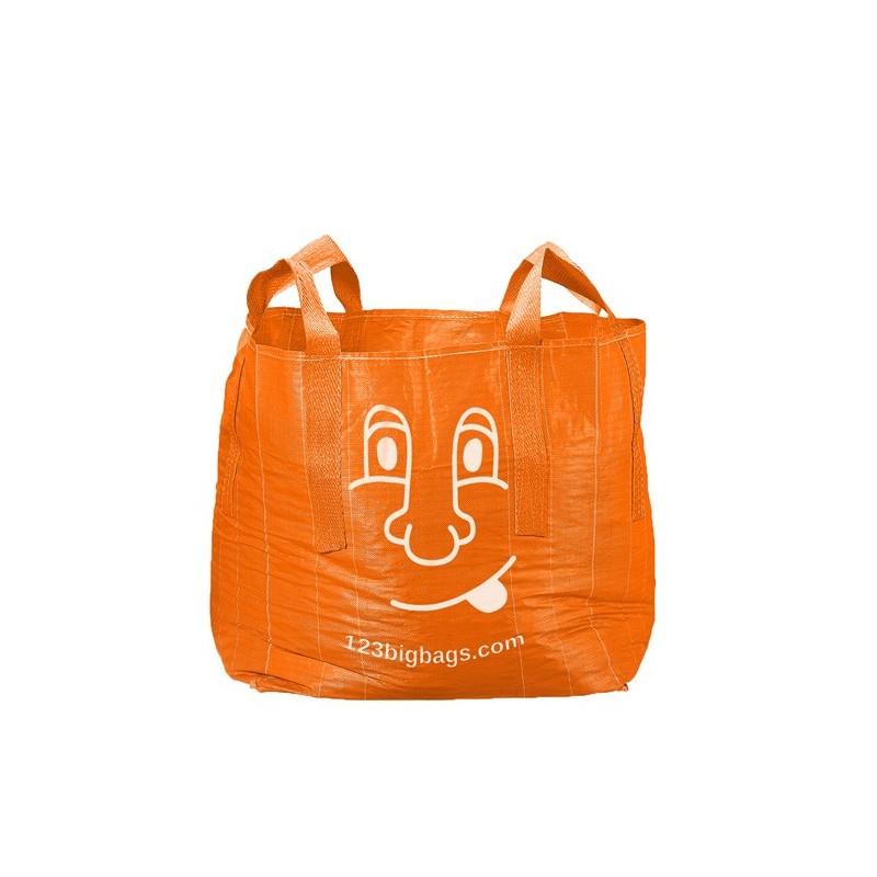 Big Bag Orange 80x80x80cm - capacité ½ m³ - 1500kg - Sangles croisées - Résistant et visible_0