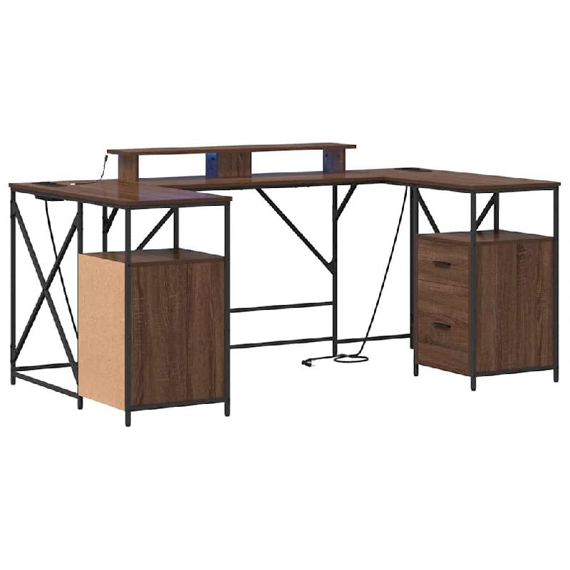 Bureau Chêne brun 182 x 101 x 87,5 cm Bois d'ingénierie Modèle Titan Panorama Advance - 8721288746979_0