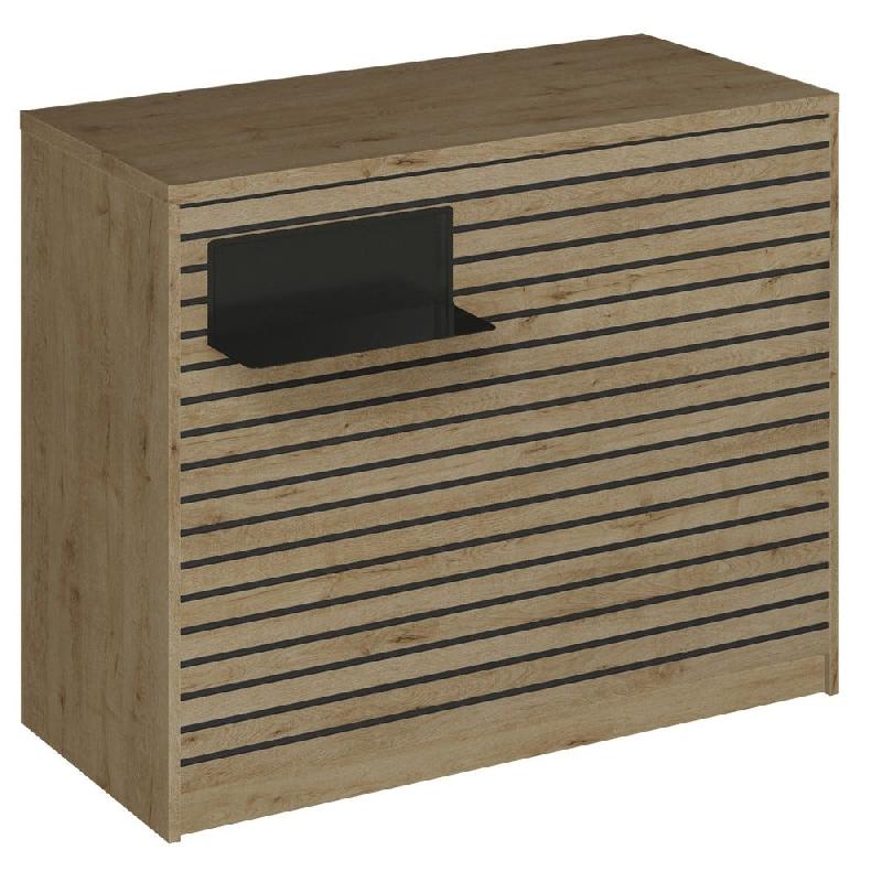 Comptoir Vertigo H T03noir spl.Gauche L120cm 2tabl.Couliss.4tab.Amovib.Chênecl_0