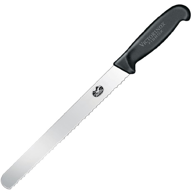 COUTEAU À VIANDE DENTELÉ VICTORINOX FIBROX À POINTE ARRONDIE 255 MM