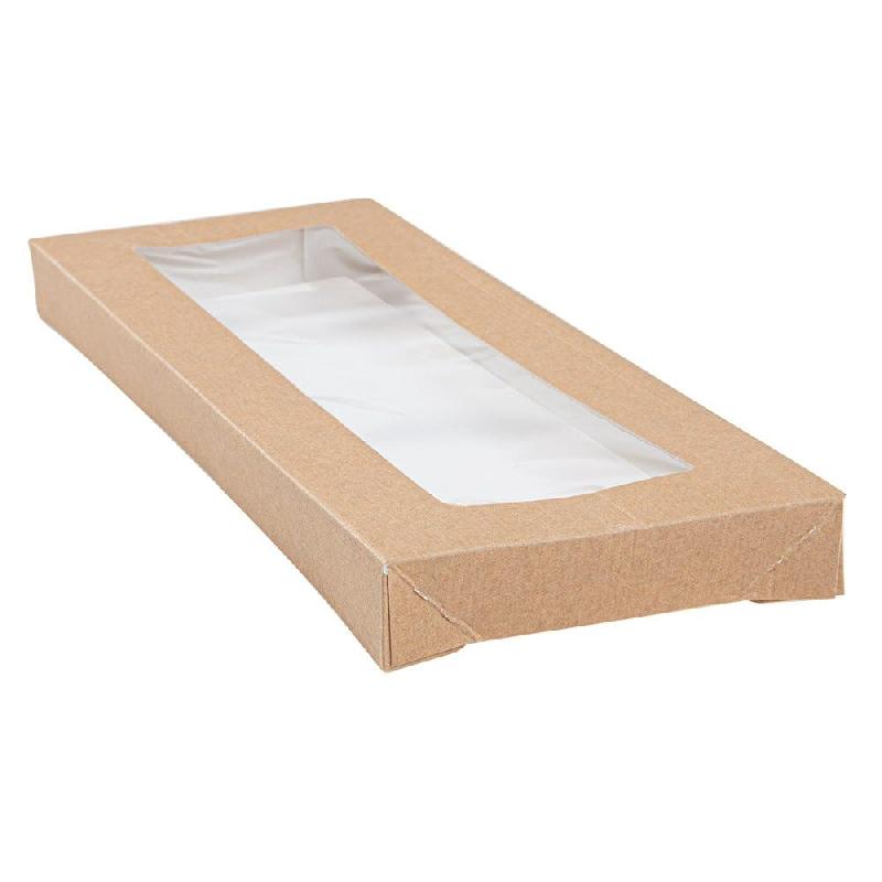 Couvercle av/fenêtre pour barquette sandwich The Pack 11x30x2cm naturel- par 200_0