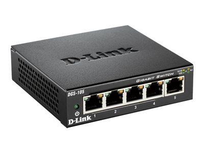 D-LINK DGS-105 NON-GÉRÉ L2 GIGABIT ETHERNET (10/100/1000) NOIR
