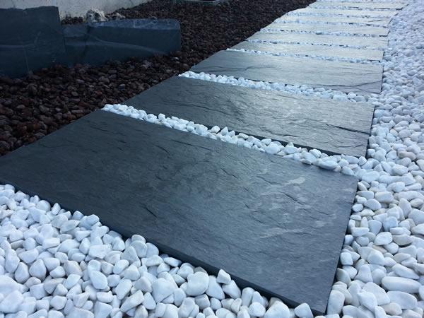 Dalle ardoise 250×30 - Gris anthracite - Forme carrée - Épaisseur +/- 3 cm_0