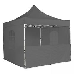 Oviala Business Demi-Mur 4m pour tente pliante - gris polyester 300 g/m² - imperméable et résistant aux UV_0