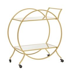 Desserte en métal doré et verre Trolley 70 x 36.5 x 78 cm Mauro Ferretti - jaune 1426080000_0