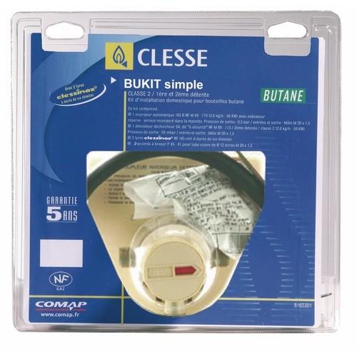 DÉTENDEUR GAZ BUTANE SIMPLE - KIT COMPLET - GARANTIE À VIE - BUKIT S CLESSE