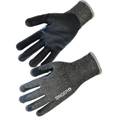 GANTS ANTICOUPURE ENDUCTION NITRILE ET MOUSSE SUR LA PAUME TAILLE 7 - SINGER SAFETY