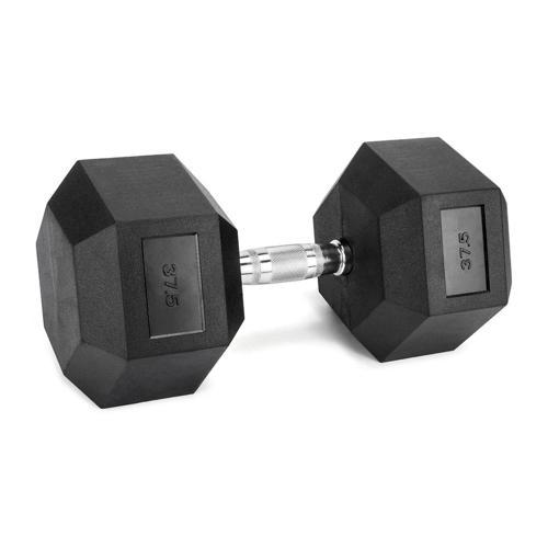 HALTÈRE MUSCULATION HEXAGONAL EN CAOUTCHOUC DE 1 À 50KG