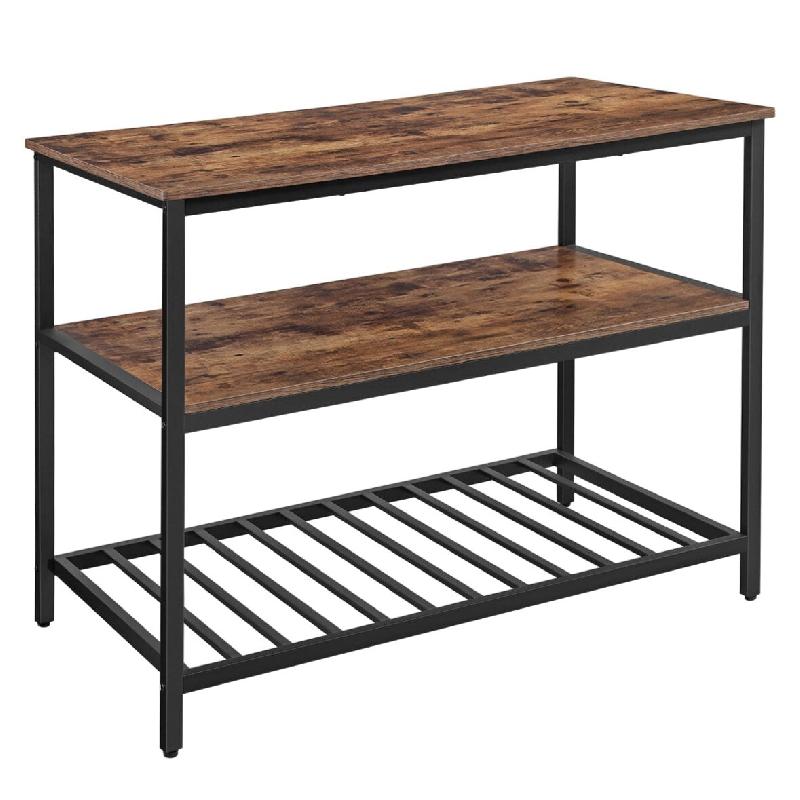 Helloshop26 - Étagère de cuisine à 3 étagères étagère de rangement avec plan de travail structure en acier stable 120 x 60 x 90 cm 12_0005641 -_0