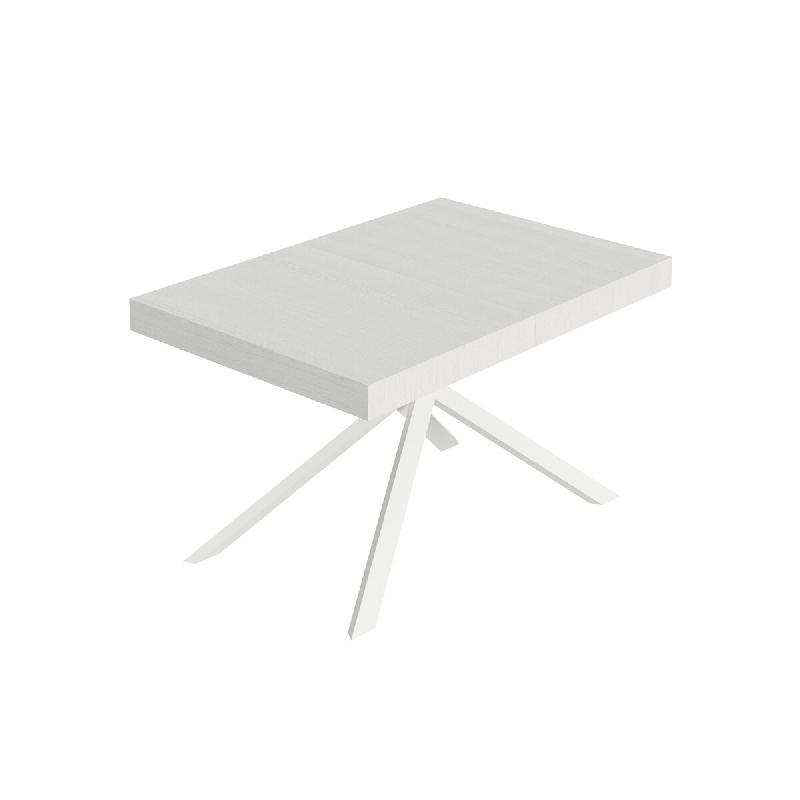 Itamoby Table Extensible Niket 130/390X90 Cm En Frêne Blanc Avec Pieds Blancs - blanc multi-matériau VE0130390NIKE-BF-BI_0