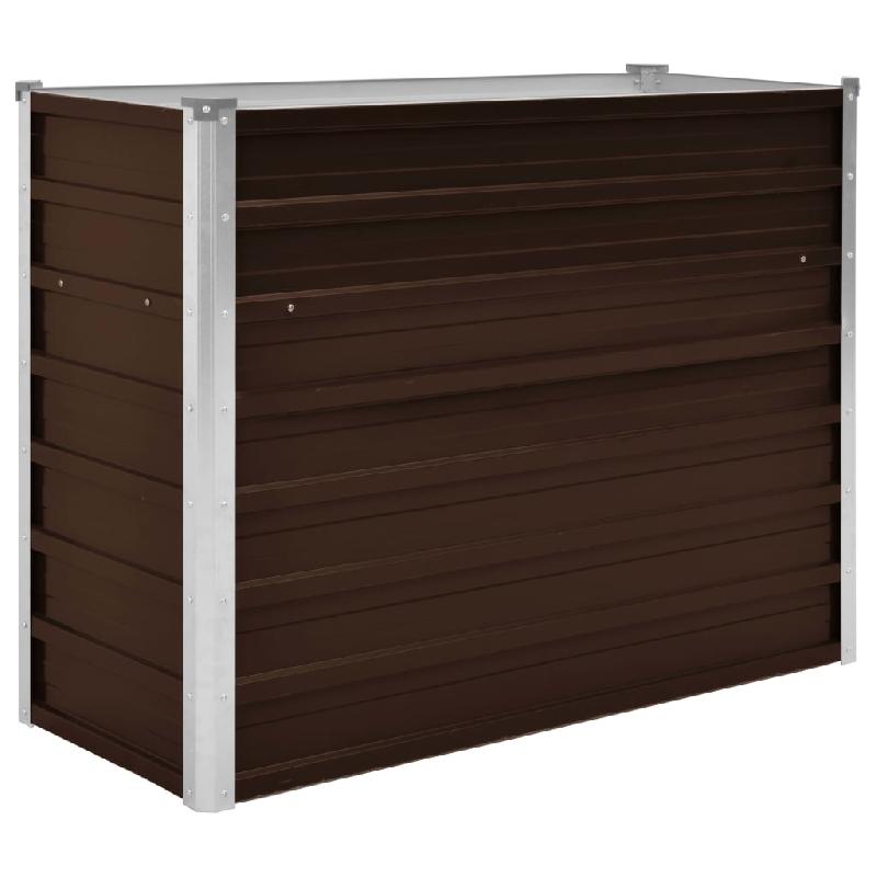 Jardinière surélevée en acier galvanisé marron - 100x40x77 cm - Résistante aux intempéries_0