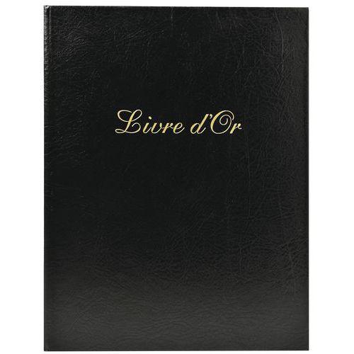 LIVRE D'OR + TITRE 100 PAGES BLANCHES 27X22CM VERTICAL NOIR - EXACOMPTA
