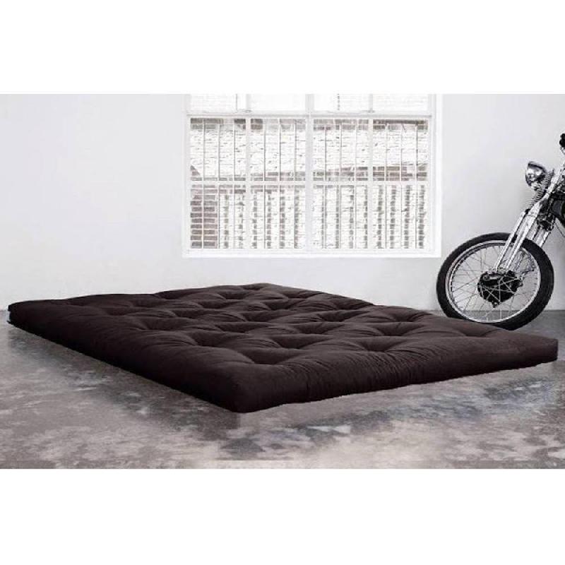 Matelas futon capitonné pour canapé Fresh - Gris anthracite - Couchage 140 x 200 cm - Épaisseur 15 cm_0