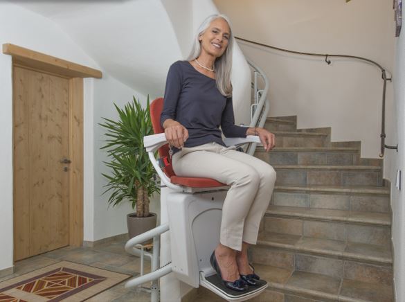 Monte-escalier  avec  radius étroit  et système de double rail stable et étroit -  ALPHA_0