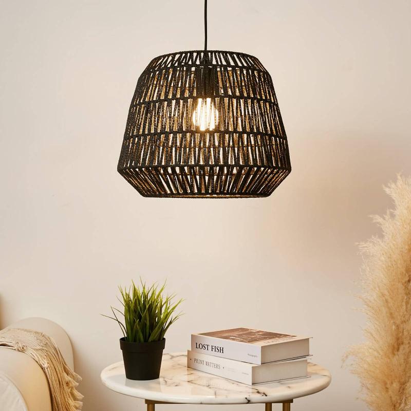 PAULEEN TIMBER PEARL SUSPENSION ABAT-JOUR TREILLIS