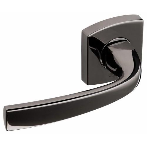 POIGNÉES SUR ROSACES CARRÉES - ALUMINIUM DIAMANT NOIR - MUZE VACHETTE