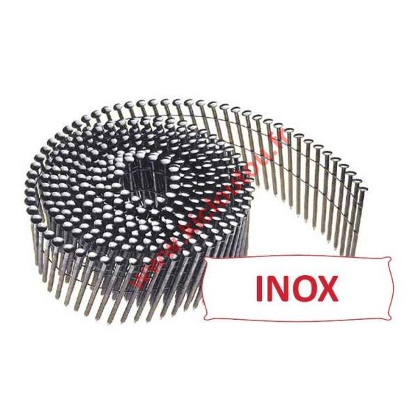 POINTES 16° 2.3X50 MM CRANTÉES INOX A2 TB FIL INOX ROULEAUX DE 350 CLOUS