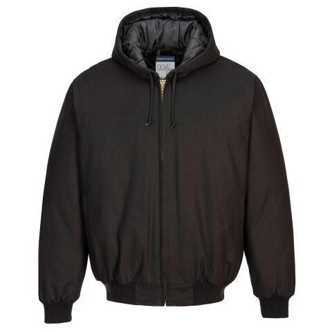 PORTWEST DC801 VESTE À CAPUCHE AVEC DOUBLURE EN DUVET DE CANARD NOIR - TAILLE L
