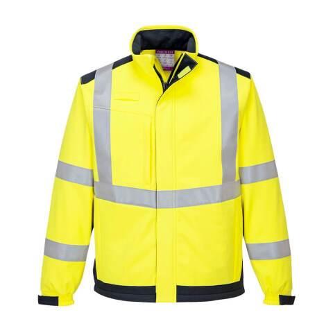 PORTWEST MV72 VESTE SOFTSHELL MODAFLAME MULTI NORME ARC ÉLECTRIQUE JAUNE/MARINE - TAILLE M
