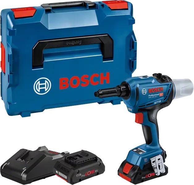 Riveteuse 18v grg 18v-16c professional + 2 batteries procore 4ah + chargeur rapide + coffret l-boxx - BOSCH - 06019k5001 - 794049_0