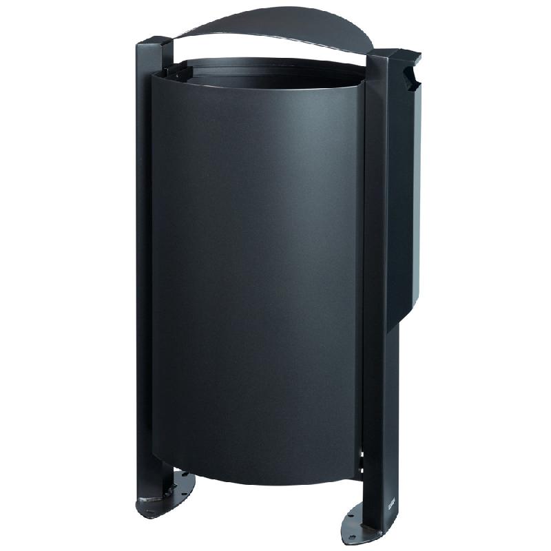 ROSSIGNOL Corbeille sur pied arkea - 100 L - avec cendrier 3l - anthracite mat_0
