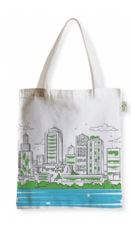 Sac réutilisable en 100 % coton naturel - 48H x 38L cm - Poignées en coton recyclé_0