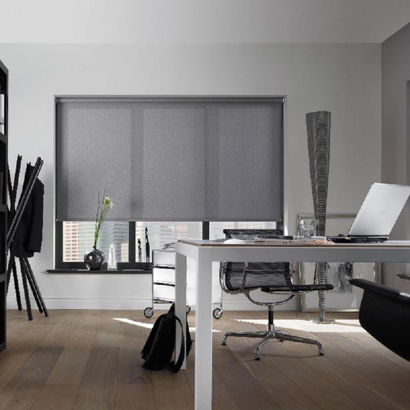 STORE ENROULEUR SUR MESURE, TISSU POLYESTER OCCULTANT, COLORIS GRIS ANTHRACITE