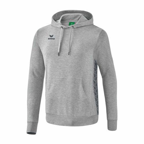 SWEAT À CAPUCHE ENFANT - ERIMA - ESSENTIAL TEAM GRIS CLAIR/CHINÉ