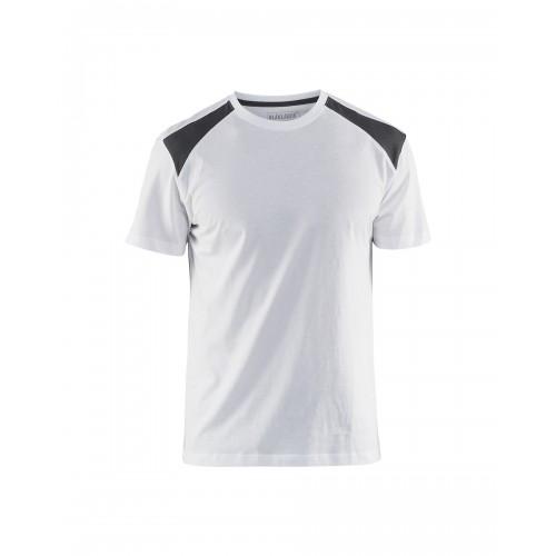 T-SHIRT DE TRAVAIL BICOLORE 100% COTON 3379 - BLANC ET GRIS FONCÉ - XXXXL BLAKLADER