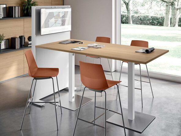 Table connectée en bois blanc pas cher support TV_0