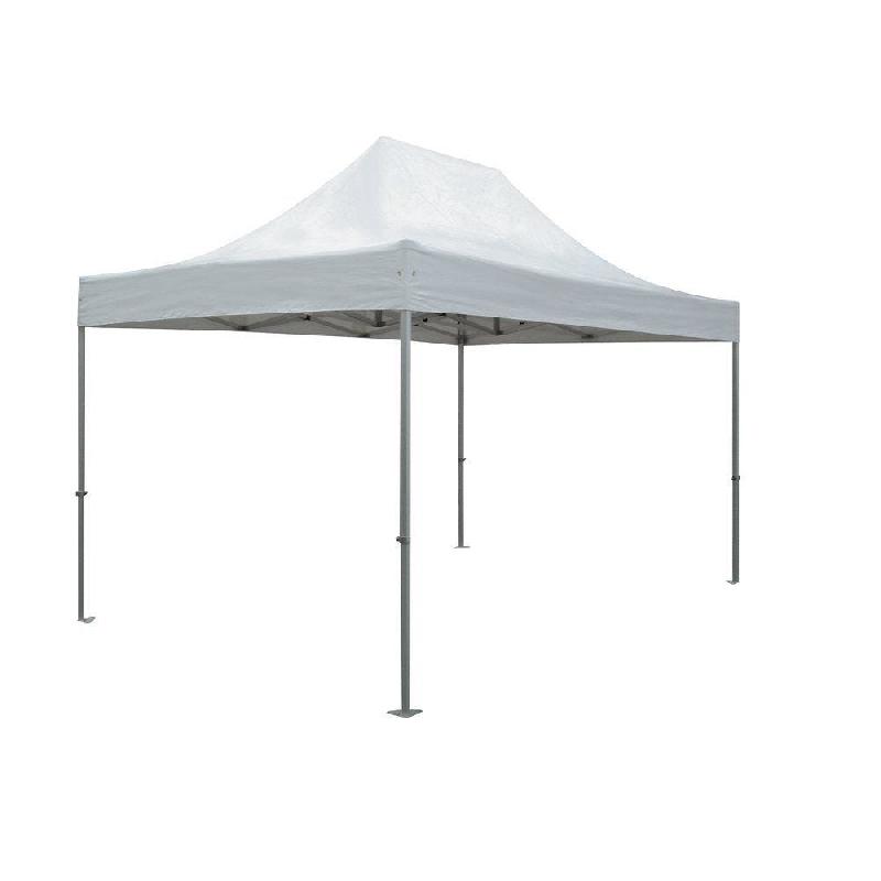 Tente 3x4,5m structure aluminium - toit polyester blanc - hauteur réglable - kit murs et porte en option_0