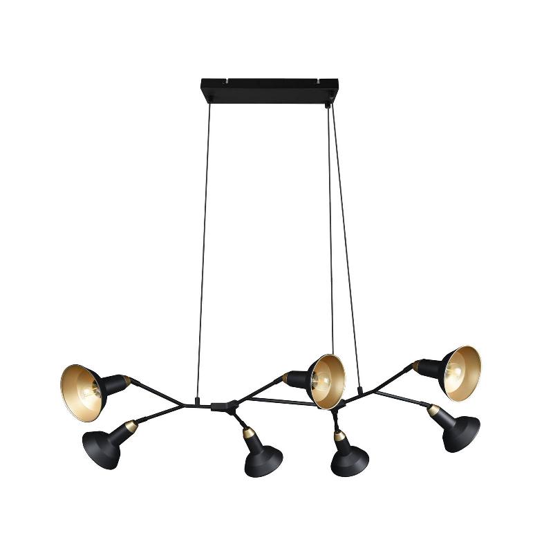 TRIO LIGHTING SUSPENSION ROXIE, ORIENTABLE, À SEPT LAMPES