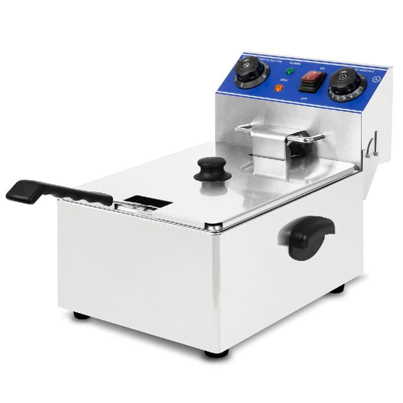 VERTES Friteuse Electrique Professionnelle 10L (3000W, 230V, Principe de la Zone Froide, Température 50-250°C, Panier à Friture, Fonction Reset) -_0
