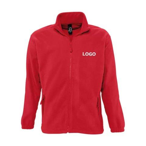 VESTE POLAIRE ZIPPÉE MANCHES LONGUES PUBLICITAIRE 300 G/M² SOL'S ROUGE - MARQUAGE BRODERIE