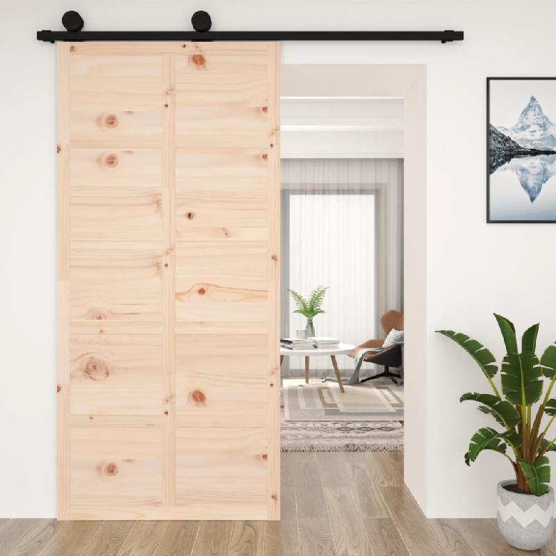Vidaxl porte de grange 100x1,8x214 cm bois massif de pin 824638_0