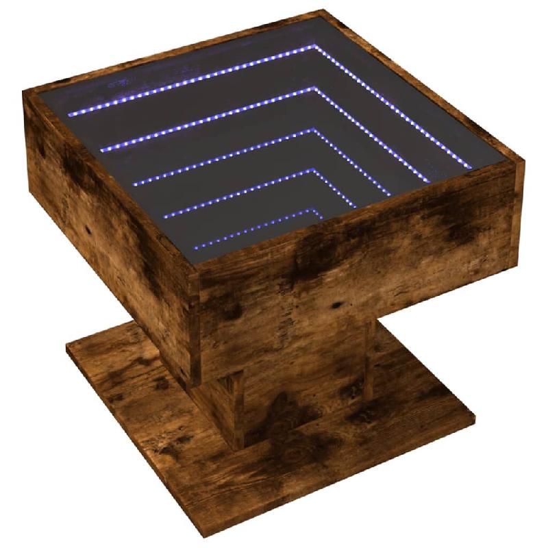 VidaXL Table basse avec LED chêne fumé 50x50x45 cm bois d'ingénierie Modèle Opaline Plus - 847529_0