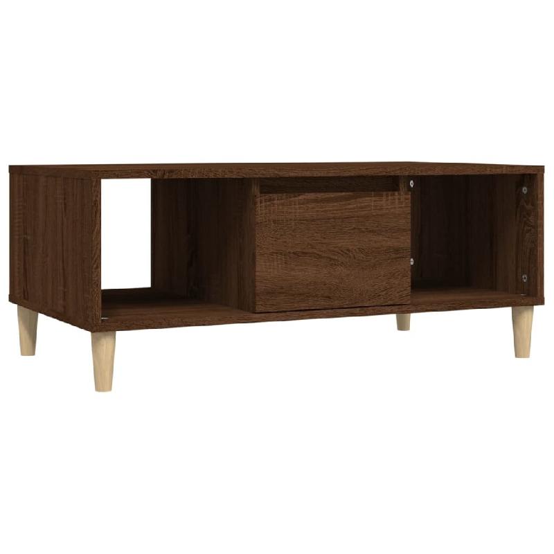 VidaXL Table basse Chêne marron 90x50x36,5 cm Bois d'ingénierie Modèle Patio Vega Plus - 821067_0