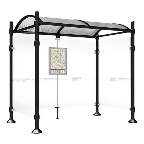 ABRI BUS 2.50 M PROVINCE 2 BARDAGES LAT. AGORA NOIR 9005 - PROCITY