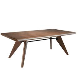 AC ANGEL CERDA Angel Cerdá Table à manger rectangulaire noyer et noyer 1080C 220 x 110 x 76 - Bois massif 8435631005469_0