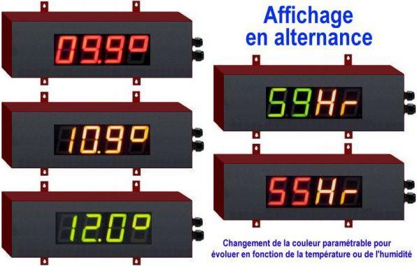 Afficheur de température et d'humidité géants - Chiffres 6 cm - Plusieurs versions pour intérieur et extérieur_0