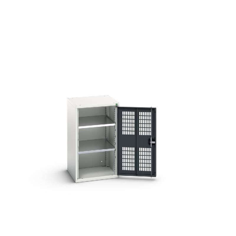 Armoire d'atelier Verso - Porte ventilée - 2 tablettes réglables - 525x550x900 mm_0