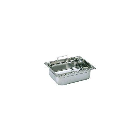 BAC GASTRONORME PLEIN INOX - AVEC ANSES ESCAMOTABLES - GN 1/2 PROFONDEUR 20 CM