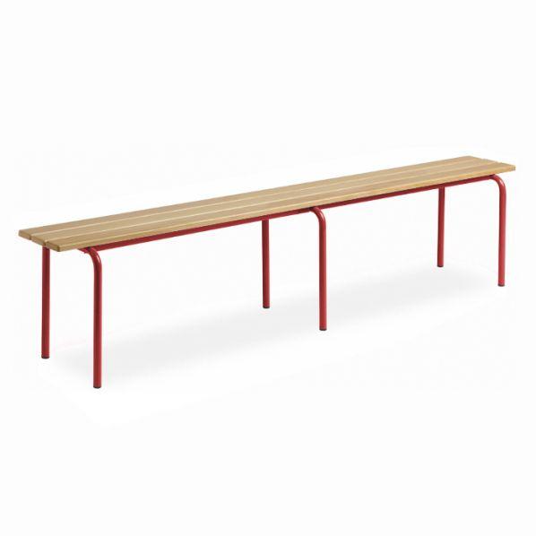 Banc vestiaire sans dossier pieds – 1600 mm Epoxy Rouge_0
