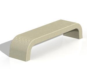 Banquette en béton Time - design arrondi - aspect sablé ton pierre - 3 coloris disponibles_0