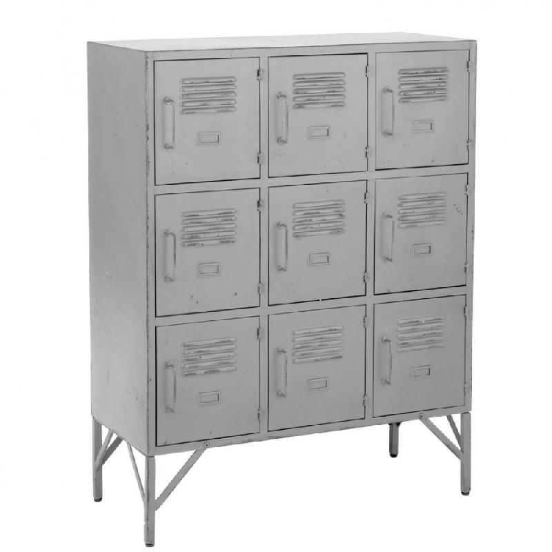 Buffet 9 portes en métal gris MERA - Design moderne et pratique_0