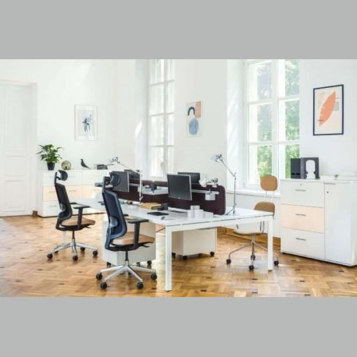 Bureau bench 2 postes OGI U - MDD - pieds obliques en métal - 4 largeurs disponibles_0