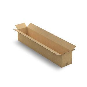 CAISSE CARTON LONGUE DOUBLE CANNELURE À GRANDE OUVERTURE RAJA 120X20X20 CM